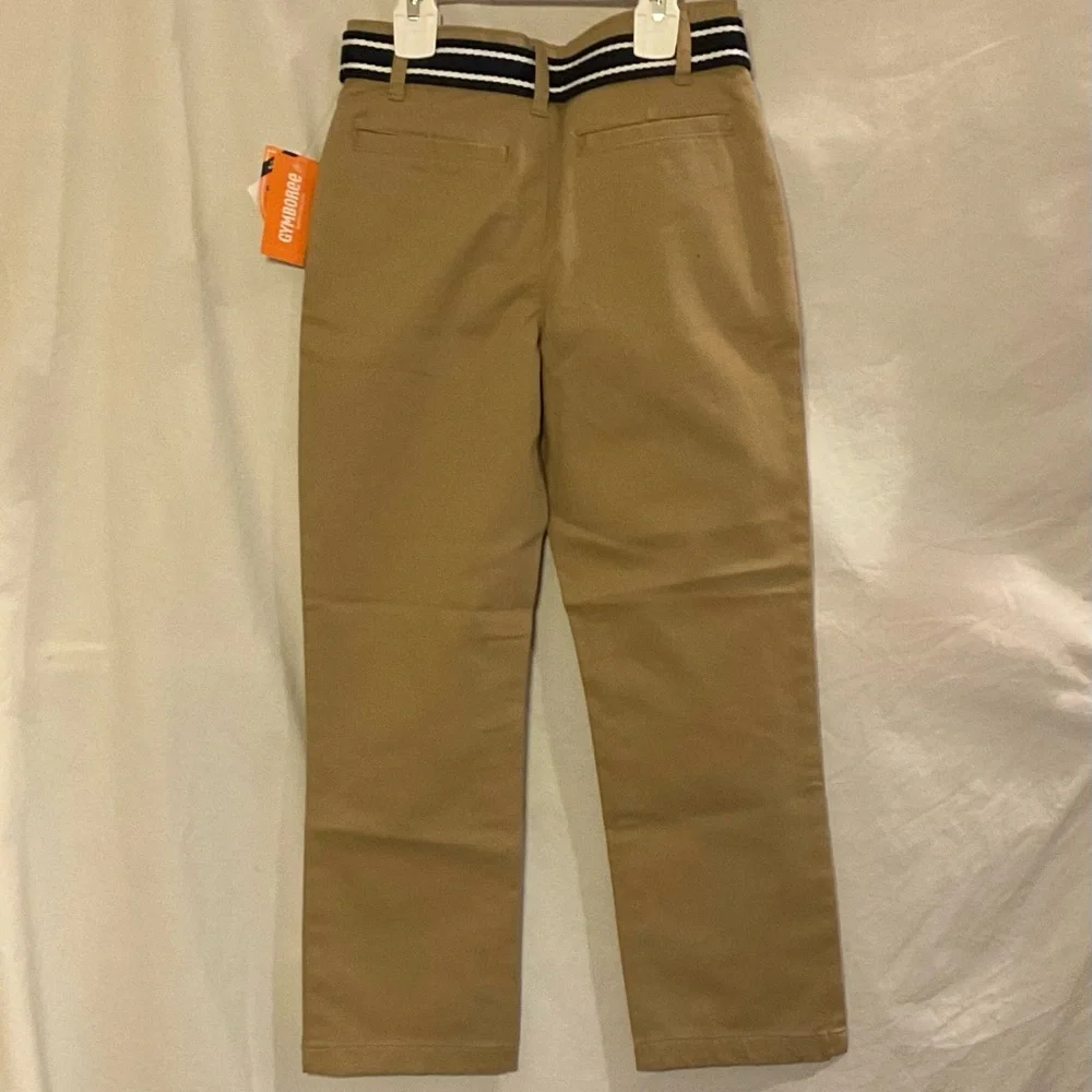 Gymboree Boys Size 6 Tan Belted Chino Pants NWT School Uniform Classic Preppy